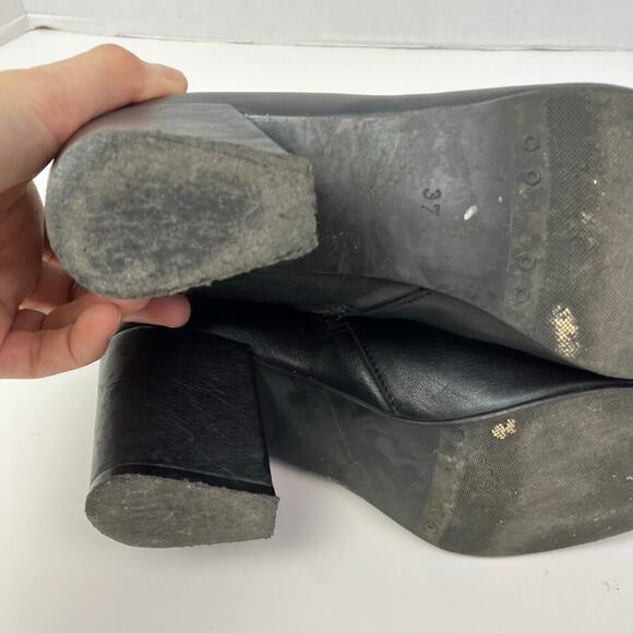 Bueno Sofie Black Leather Heeled Ankle Booties Dress Booties Careerwear Sz 37 - Picture 13 of 16